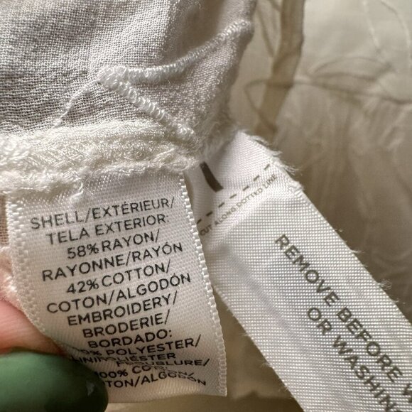 Ann Taylor Loft White Embroidered Peplum Thank Size Small Racerback - Picture 7 of 8